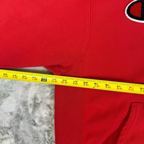 Vtg Champion Reverse Weave Hoodie Sweatshirt Mens L Red Blank Heavyweight - Picture 6 of 7